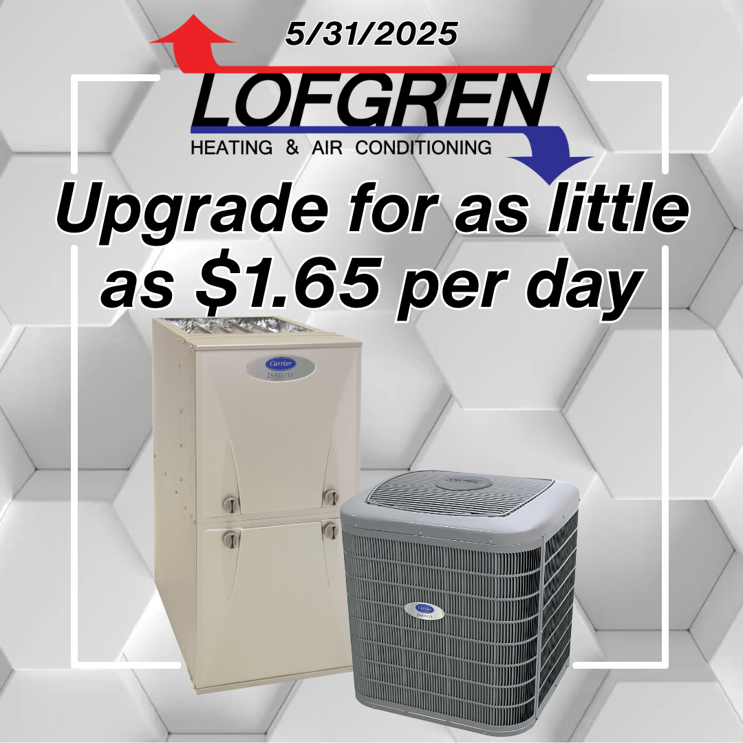 Upgrade for as little as $1.65 per day with image of furnace and ac