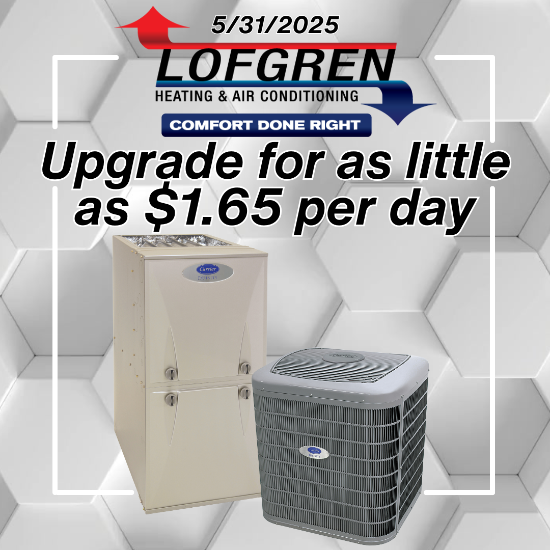Upgrade for as little as $1.65 per day with image of furnace and ac