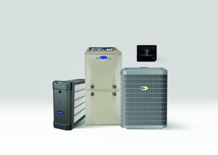Carrier Infinity Family Picture - with Furnace, Air conditioner, Thermostat, and Air Purifier