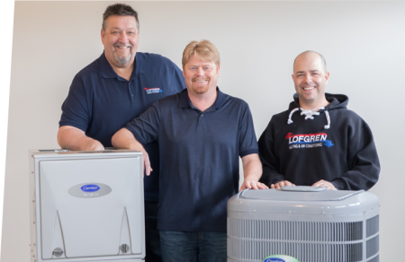 Lofgren Family Image with a Carrier Infinity Furnace and Air Conditioner 